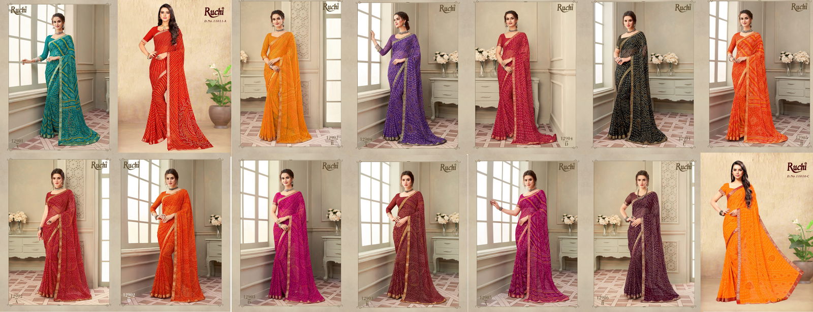 Simaya By Ruchi Printed Designer Chiffon Sarees Wholesale Market In Surat